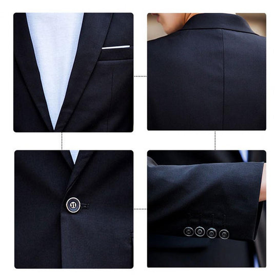 EB | Locker Geschnittenes Anzug Satz mit Revers Blazer und Hose für Männer