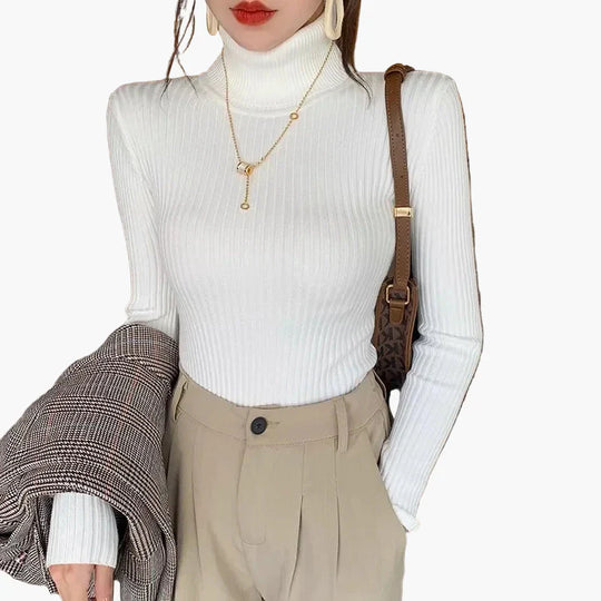 EB | Rollkragenpullover Gerippt Basic Langarm - Vielseitiger Herbst & Winter Look