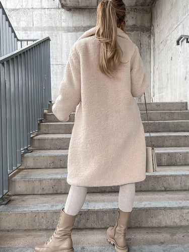 EB | Fleece lange Winterjack für Damen - weiche und warme Jacke