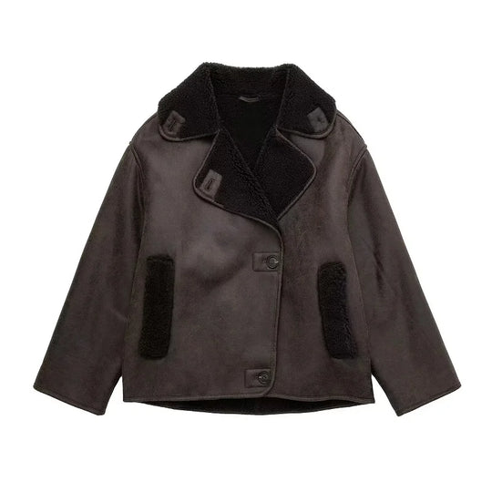 EB | Winterjacke mit Breitem Kragen und Knopfverschluss für Damen