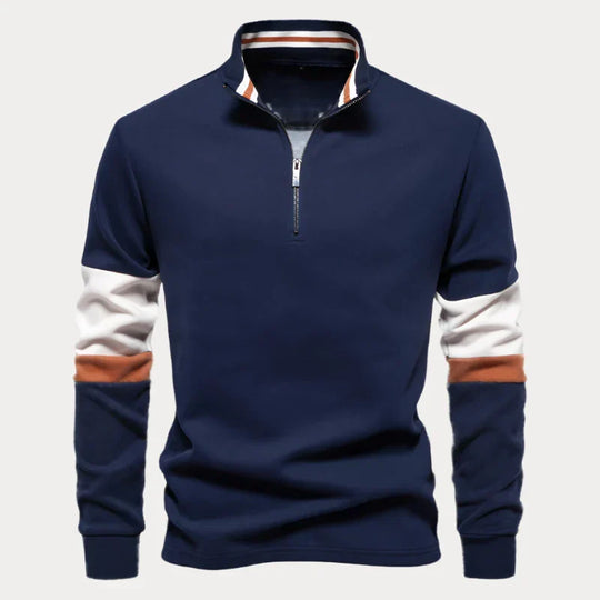 EB | Stylischer Pullover für Herren mit Stehkragen und Streifen