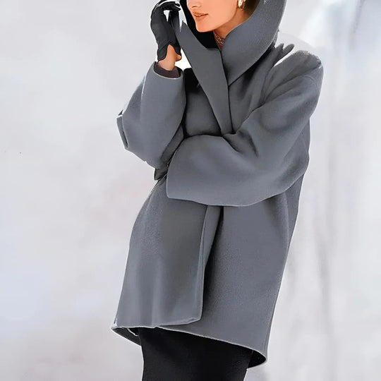 EB | Eleganter warmer langer Wintermantel mit Knopfverschluss ideal für Herbst/Winter