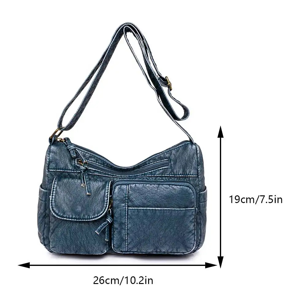EB | Jahrgang Luxe Schultertasche mit Mehreren Taschen