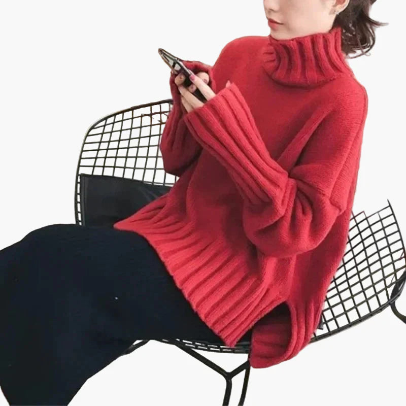 EB | Oversize Pullover mit Hochkragen - Modischer Koreanischer Stil für Herbst und Winter