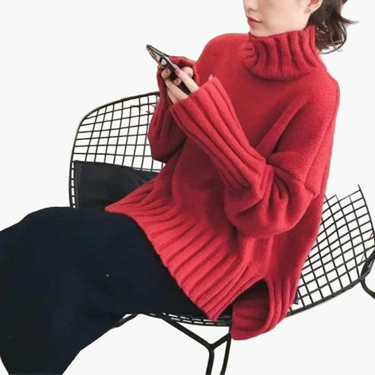 EB | Oversize Pullover mit Hochkragen - Modischer Koreanischer Stil für Herbst und Winter