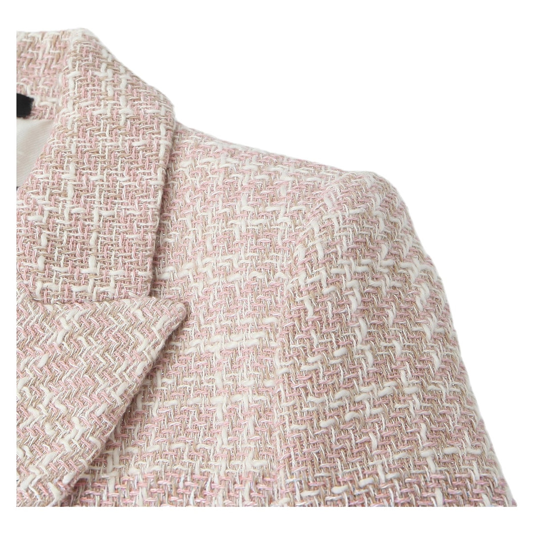 EB | Klassischer Doppelreiher Pink Tweed Blazer