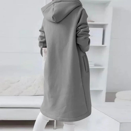 EB | Hoodie-Cardigan mit abgerundetem Saum