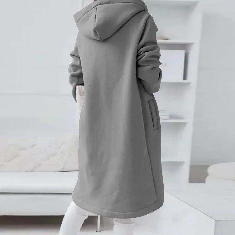 EB | Kapuzen-Cardigan mit Geschwungenem Saum