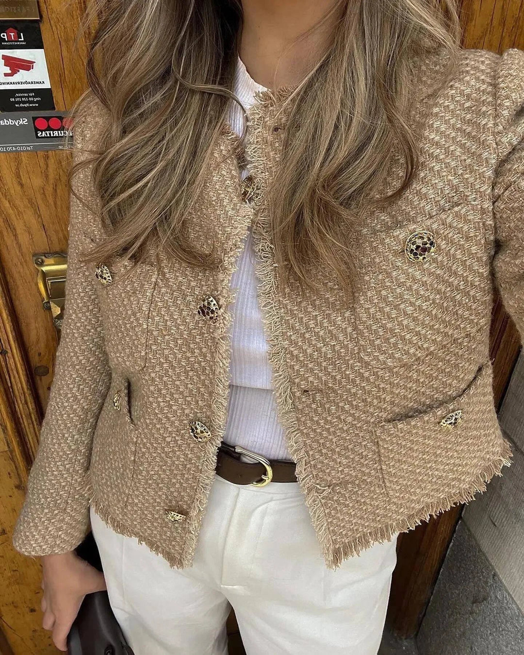 EB | Klassischer Tweed-blazer Wollmischung Zeitlos und Elegant