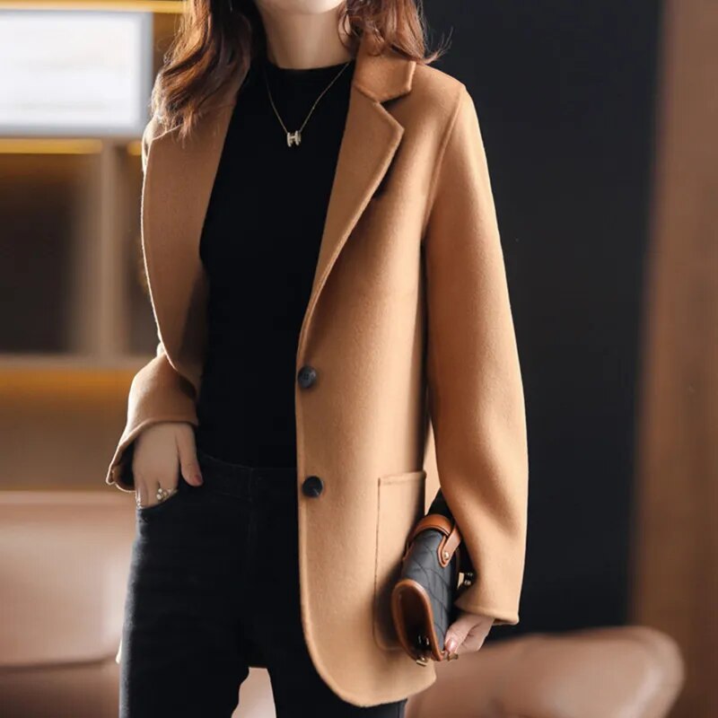 EB | Herbst- und Winter-Blazer Aus Dickem Tweed für Damen