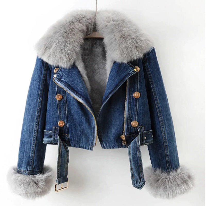 EB | Lässige Jeansjacke mit Fellkragen