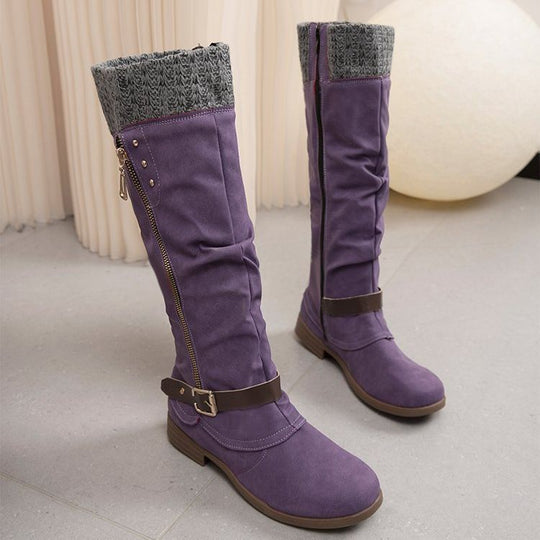 EB | Stiefel mit seitlichem Reißverschluss bis zum Knie für Damen – Stilvolles & Bequemes Design