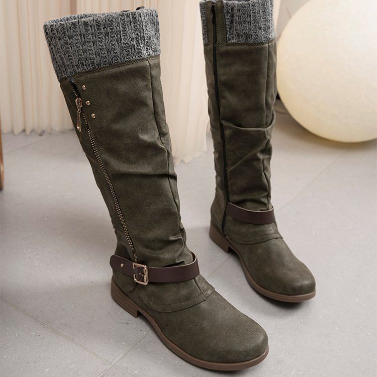 EB | Stiefel mit seitlichem Reißverschluss bis zum Knie für Damen – Stilvolles & Bequemes Design