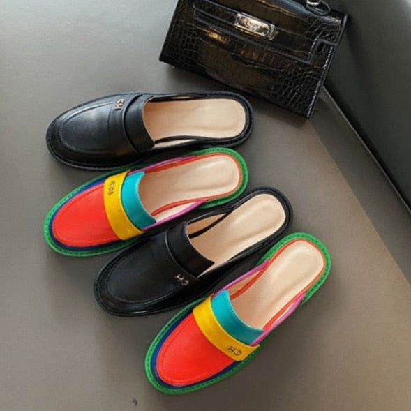EB | Multi Color Block Echtes Leder Loafer