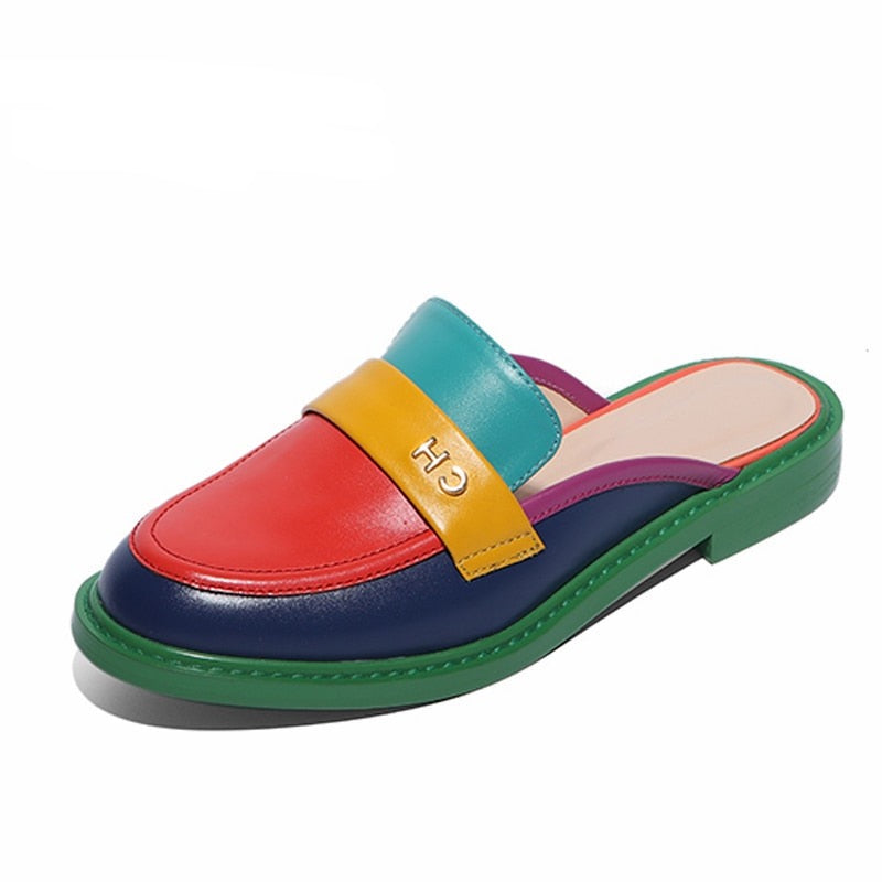 EB | Multi Color Block Echtes Leder Loafer
