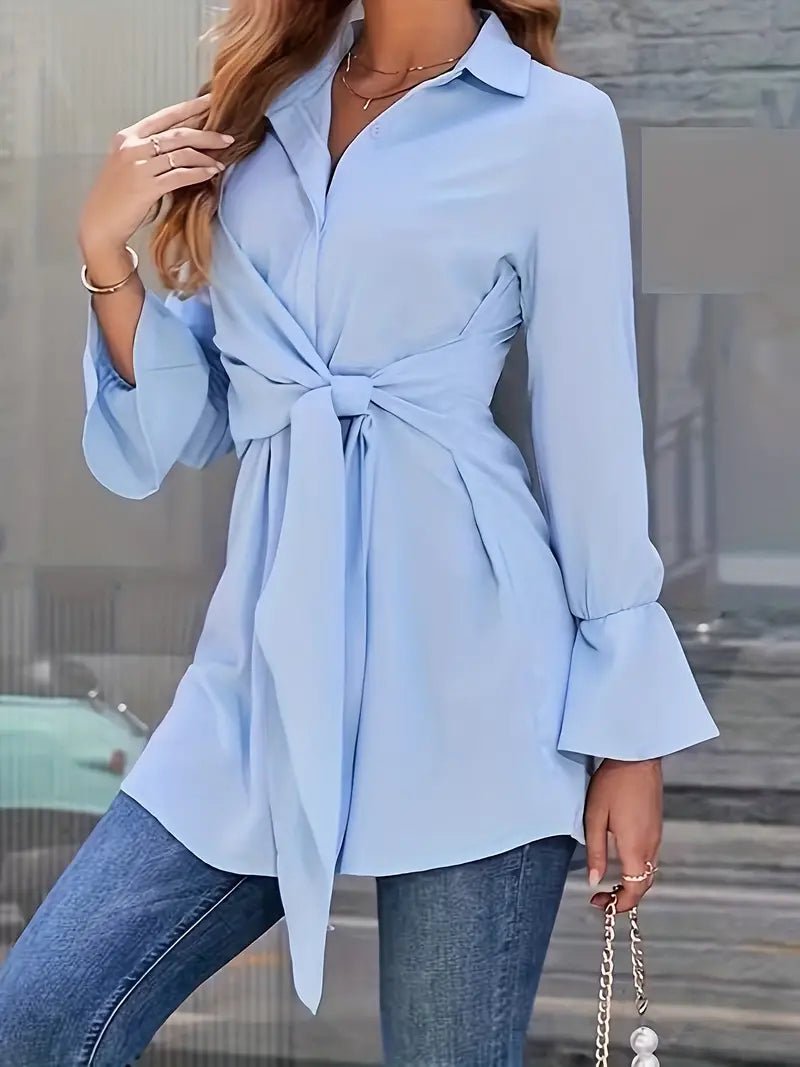 EB | Elegante Bluse mit Bindegürtel