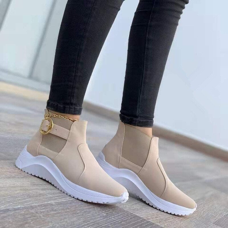 EB | Elegante Plateau-Stiefeletten für Frauen – Trendy & Vielseitiger Stil