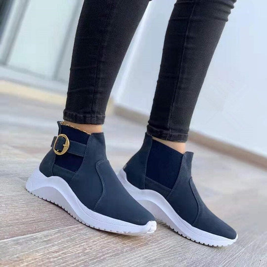 EB | Elegante Plateau-Stiefeletten für Frauen – Trendy & Vielseitiger Stil