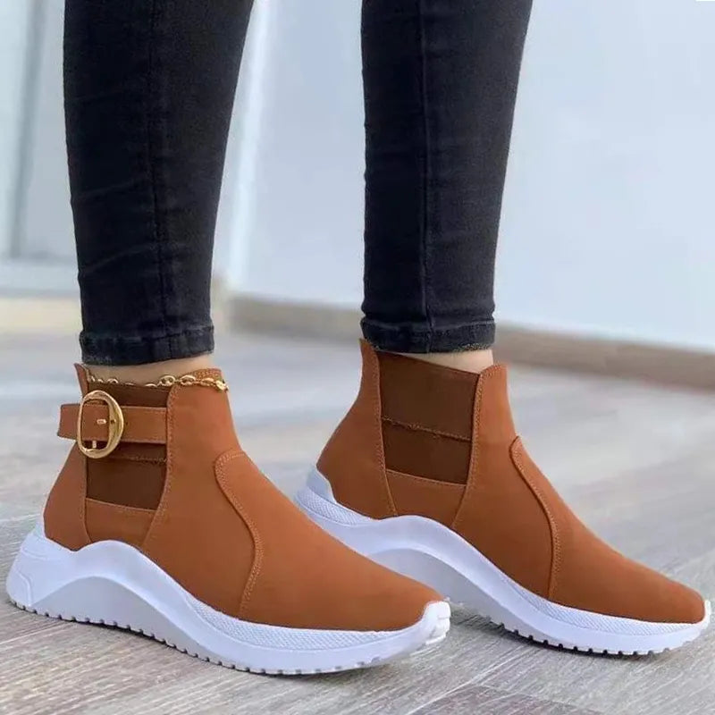 EB | Elegante Plateau-Stiefeletten für Frauen – Trendy & Vielseitiger Stil