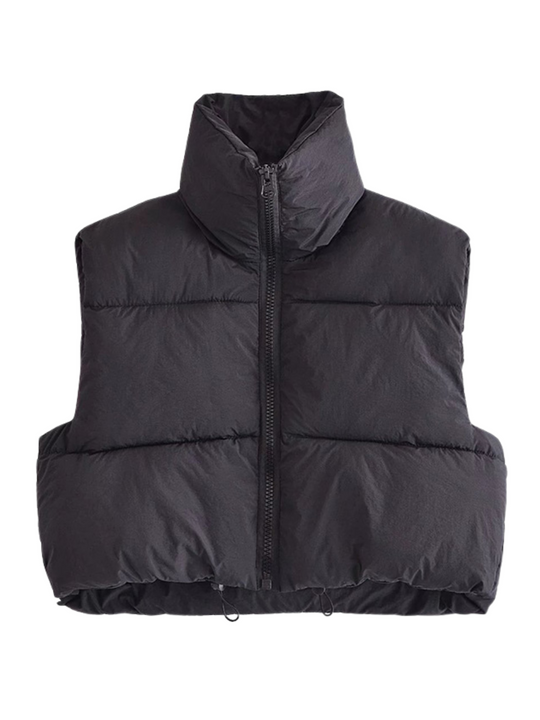 EB | Kurz Geschnittene Puffjacke - Hochkragen Reißverschluss-Design