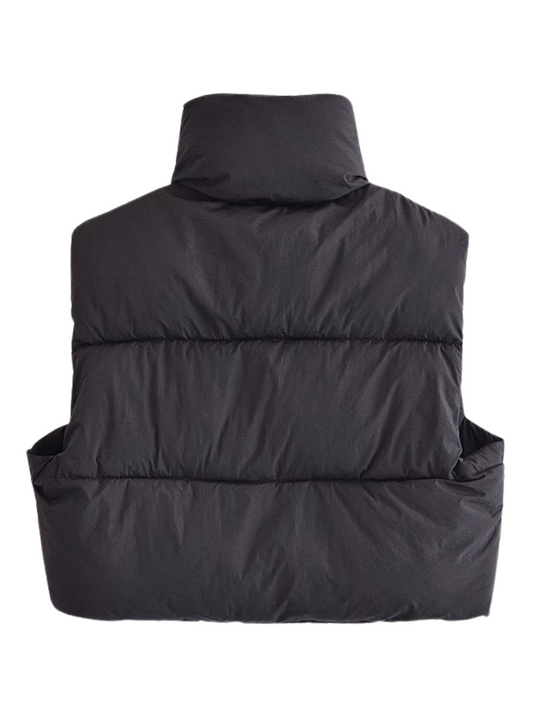 EB | Kurz Geschnittene Puffjacke - Hochkragen Reißverschluss-Design