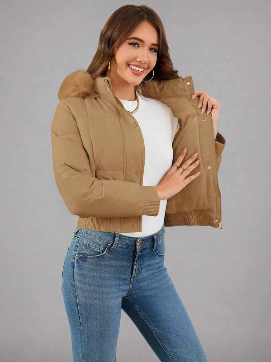 EB | Geschnittene Steppjacke Aus Baumwolle