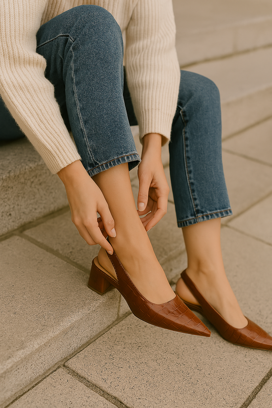 Slingback-Pumps mit Blockabsatz - Annika EB