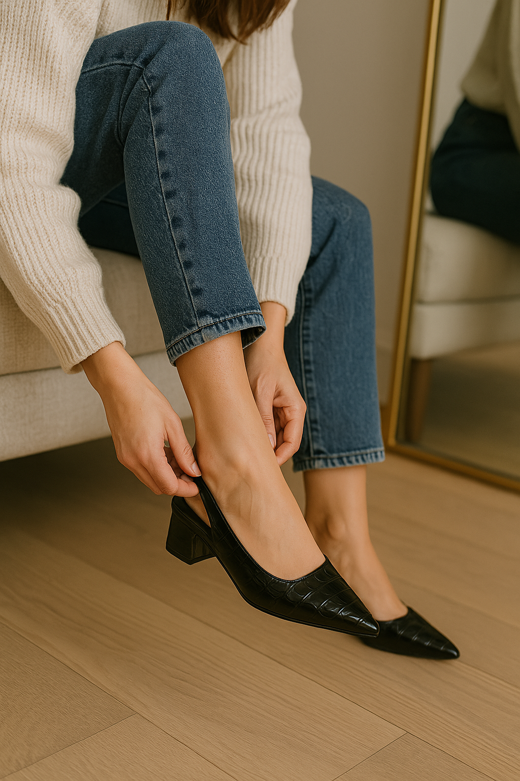 Slingback-Pumps mit Blockabsatz - Annika EB