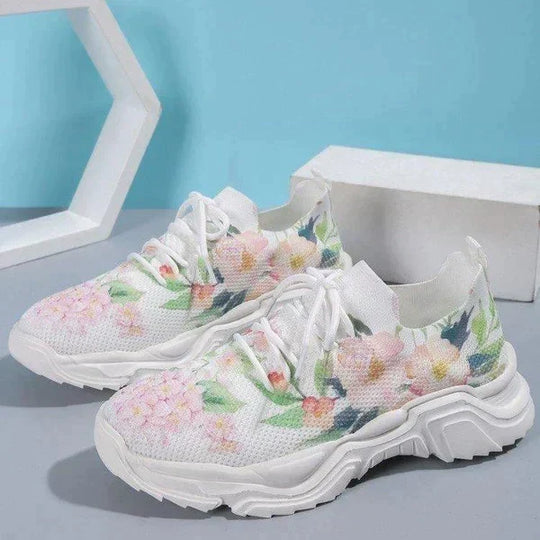 Slip-On Sneakers - Blumen - Gehen - Mesh Sneakers - Damen Schuhe EB