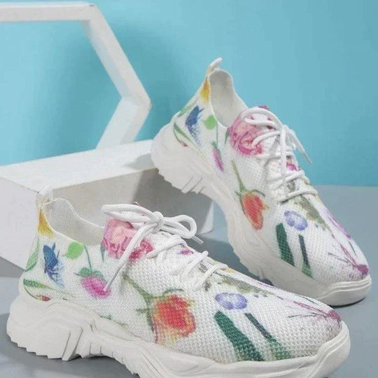 Slip-On Sneakers - Blumen - Gehen - Mesh Sneakers - Damen Schuhe EB