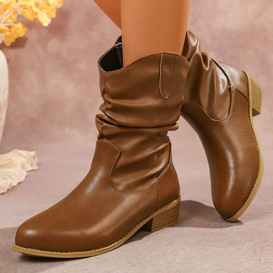 EB | Slouch Mid-Calf-Stiefel für Frauen – Schicker & Bequemer Stil