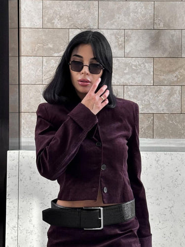 EB | Jacke & kurzes Rock mit Gürtel Koordinationsset