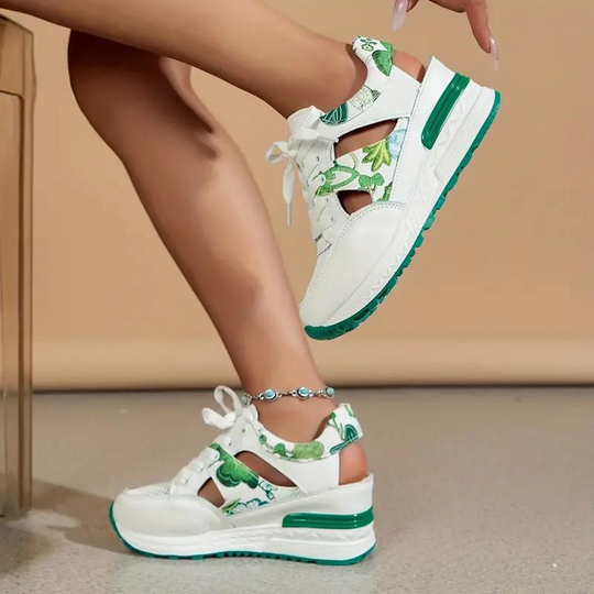 Sneaker Sandalen - Schnürschuhe - Ausschnitt - Keilabsätze - Sommerschuhe EB