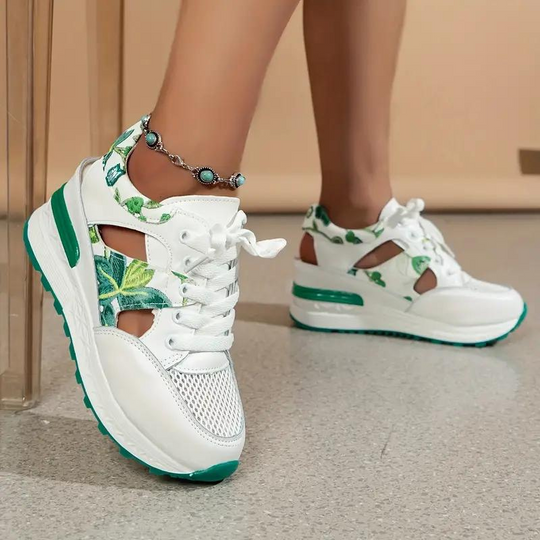 Sneaker Sandalen - Schnürschuhe - Ausschnitt - Keilabsätze - Sommerschuhe EB