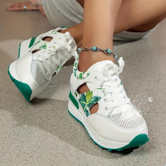 Sneaker Sandalen - Schnürschuhe - Ausschnitt - Keilabsätze - Sommerschuhe EB