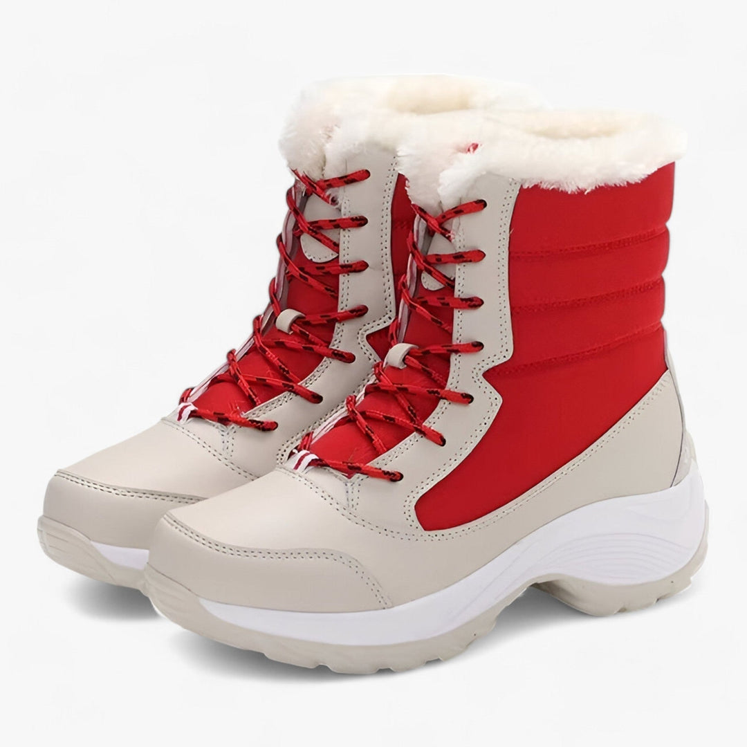 Schneestiefel | Schnürsenkel | Rutschfest | Mit Pelz gefütterte Stiefel | Damen Winterstiefel EB
