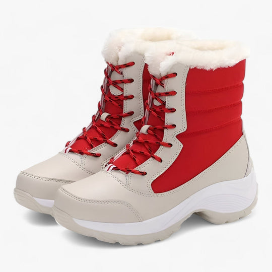 Schneestiefel | Schnürsenkel | Rutschfest | Mit Pelz gefütterte Stiefel | Damen Winterstiefel EB