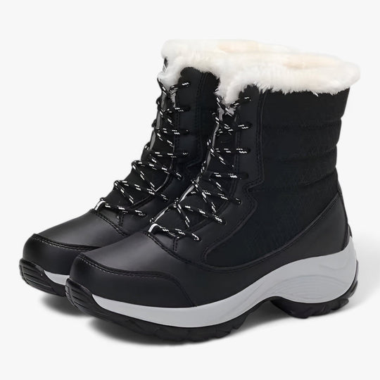 Schneestiefel | Schnürsenkel | Rutschfest | Mit Pelz gefütterte Stiefel | Damen Winterstiefel EB
