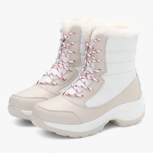 Schneestiefel | Schnürsenkel | Rutschfest | Mit Pelz gefütterte Stiefel | Damen Winterstiefel EB