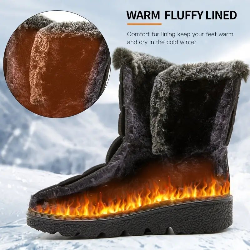 Schneestiefel | Warm | Zum Hineinschlüpfen | Mit Fell gefütterte Stiefel | Winterstiefel EB