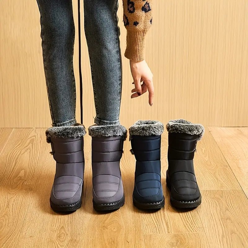 Schneestiefel | Warm | Zum Hineinschlüpfen | Mit Fell gefütterte Stiefel | Winterstiefel EB