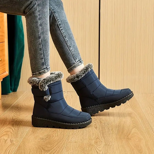 Schneestiefel | Warm | Zum Hineinschlüpfen | Mit Fell gefütterte Stiefel | Winterstiefel EB