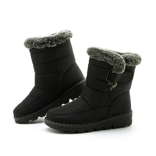Schneestiefel | Warm | Zum Hineinschlüpfen | Mit Fell gefütterte Stiefel | Winterstiefel EB