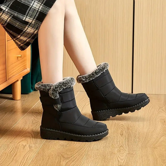 Schneestiefel | Warm | Zum Hineinschlüpfen | Mit Fell gefütterte Stiefel | Winterstiefel EB