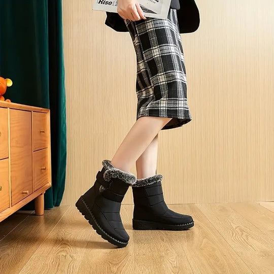 Schneestiefel | Warm | Zum Hineinschlüpfen | Mit Fell gefütterte Stiefel | Winterstiefel EB