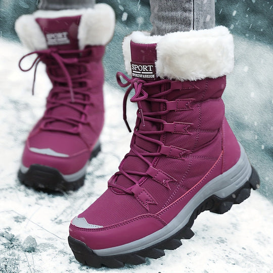 Schneestiefel | Mit Fell gefüttert | Schnürschuhe | Winterstiefel | Damenstiefel EB
