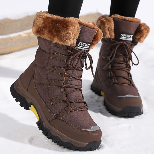 Schneestiefel | Mit Fell gefüttert | Schnürschuhe | Winterstiefel | Damenstiefel EB