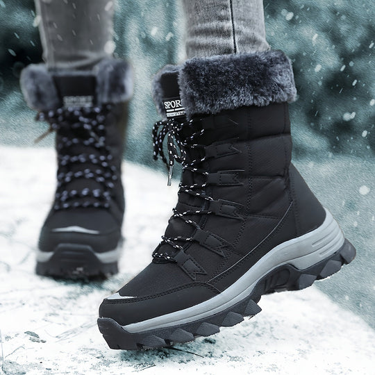 Schneestiefel | Mit Fell gefüttert | Schnürschuhe | Winterstiefel | Damenstiefel EB