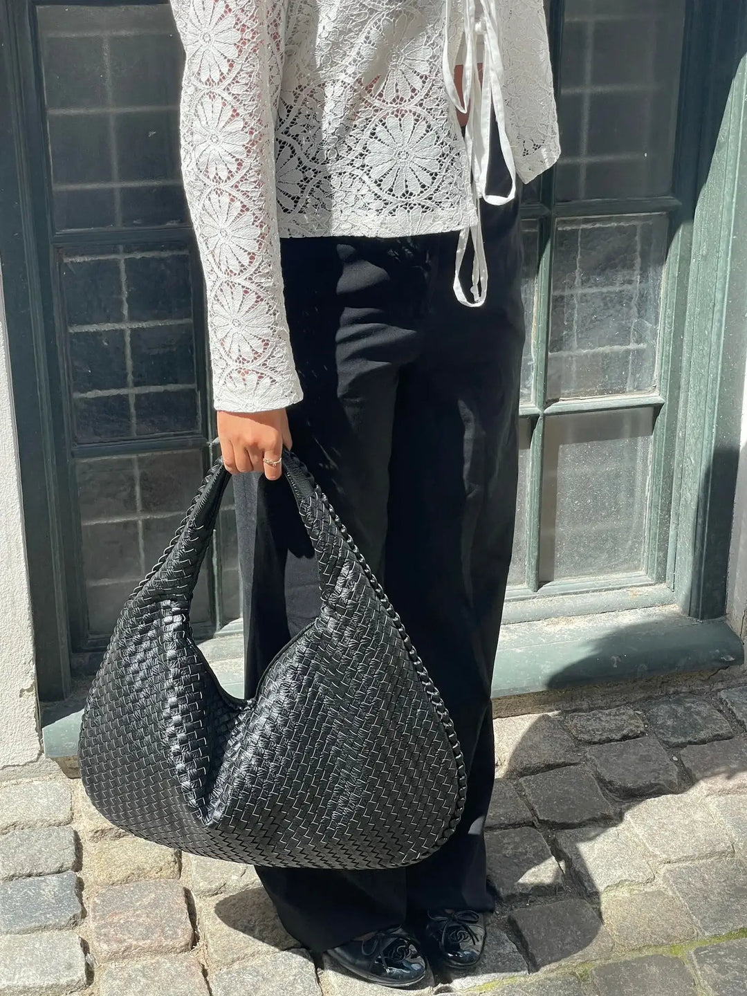EB | Vintage Umhängetasche Damen Geflochtene Handtasche mit Reißverschluss Im Sale