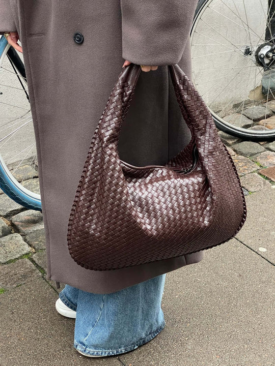 EB | Vintage Umhängetasche Damen Geflochtene Handtasche mit Reißverschluss Im Sale